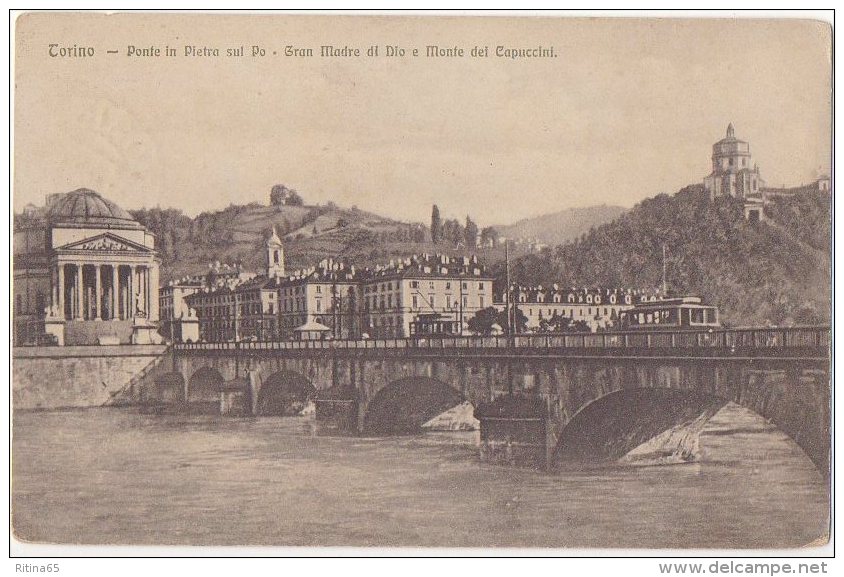 TO37 !!! TORINO PONTE DI PIETRA SUL PO 1912 F.P. !! - Ponts