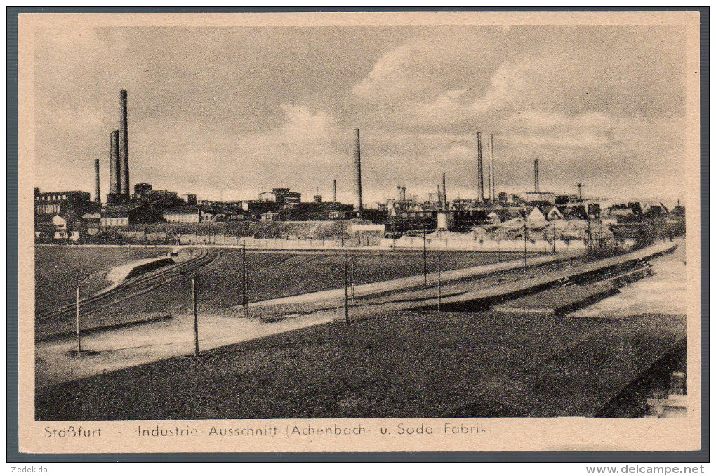 1541 - Ohne Porto - Alte Ansichtskarte - Staßfurt Achenbach Und Soda Fabrik N. Gel - Franke TOP - Stassfurt