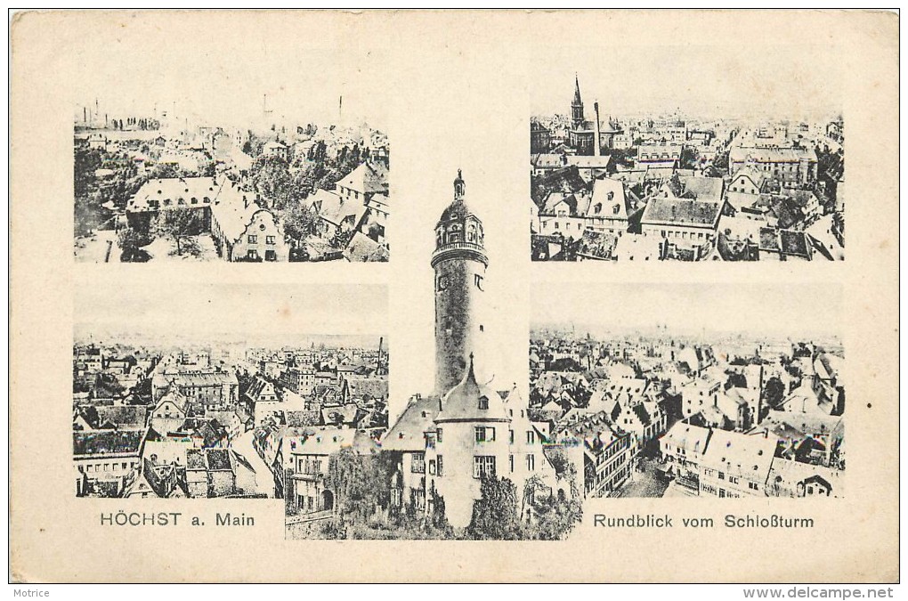 HÖCHST A Main -Rundblick Vom Schlossturm, Carte Multivues. - Höchst