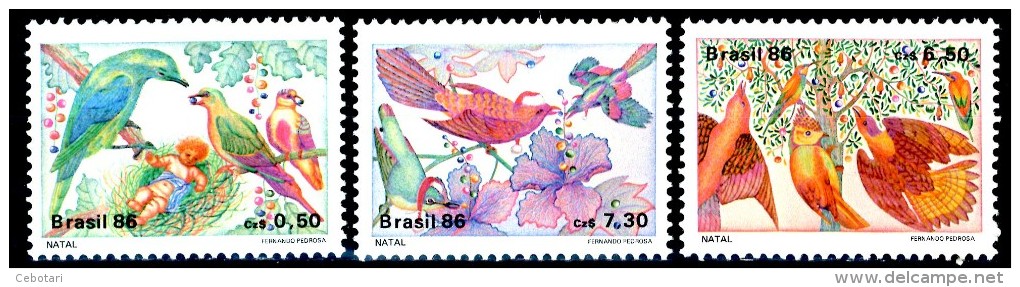 BRASILE / BRAZIL 1986**- Bird-Cristmas / Uccelli-Natale -  3 Val. MNH Come Da Scansione. - Altri & Non Classificati