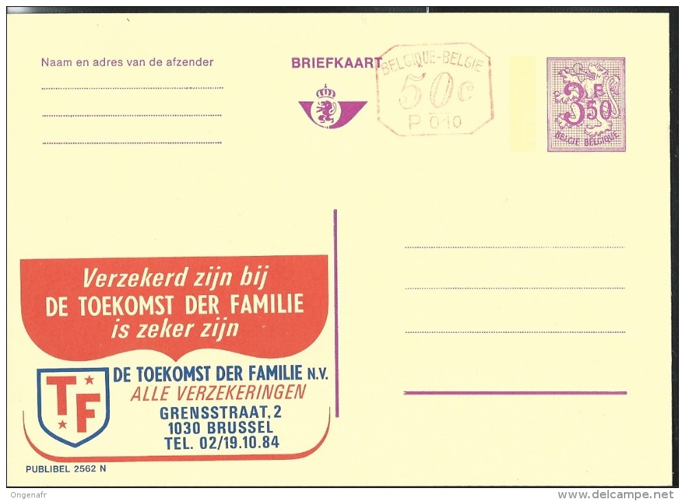 Publibel Neuve N° 2562 + P 010 ( Assurances: Toekomst Der Familie- Brussel) - Publibels