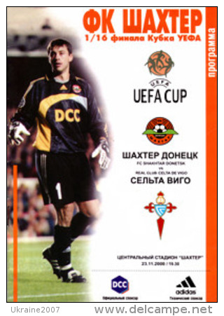 Football Soccer. Programme Shakhtar Donetsk - Selta 2000-2001 - Programs