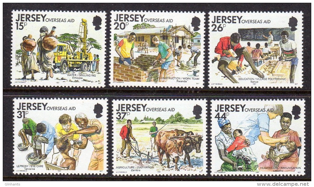 GB JERSEY - 1991 OVERSEAS AID SET (6V) SG 558-563 FINE MNH ** - Jersey