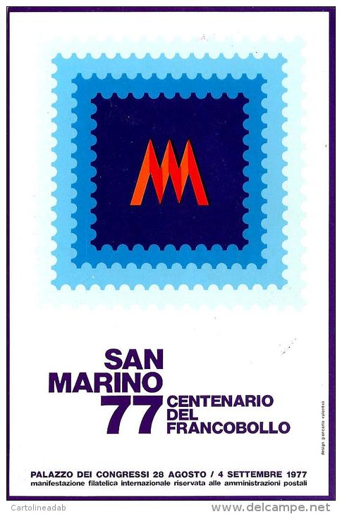[MD0626] CPM - SAN MARINO 77 - CENTENARIO DEL FRANCOBOLLO - CON ANNULLO 28.8.1977 - NV - San Marino