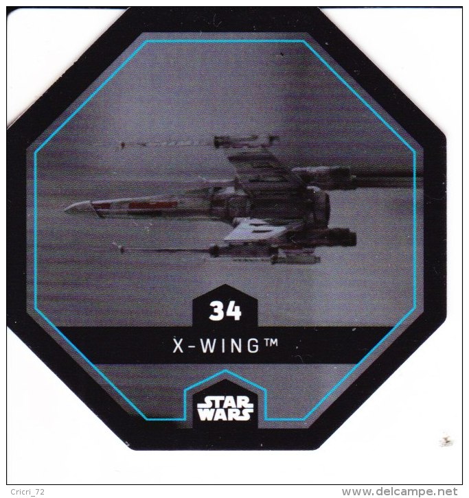 STAR WARS 2015 Vignette Jeton Image Carte LECLERC Disney Numéro 34 X WING - Episodio I