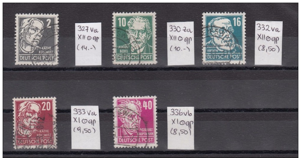 DDR Lot Der MiNo. 327vaXII,330zaXII,332vaXII,333vaXI,336vbXI Alle O Und Gpr (50.-) - Gebraucht