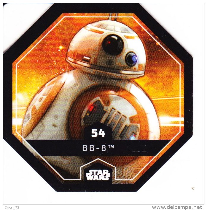 STAR WARS 2015 Vignette Jeton Image Carte LECLERC Disney Numéro 54 BB 8 - Episodio I