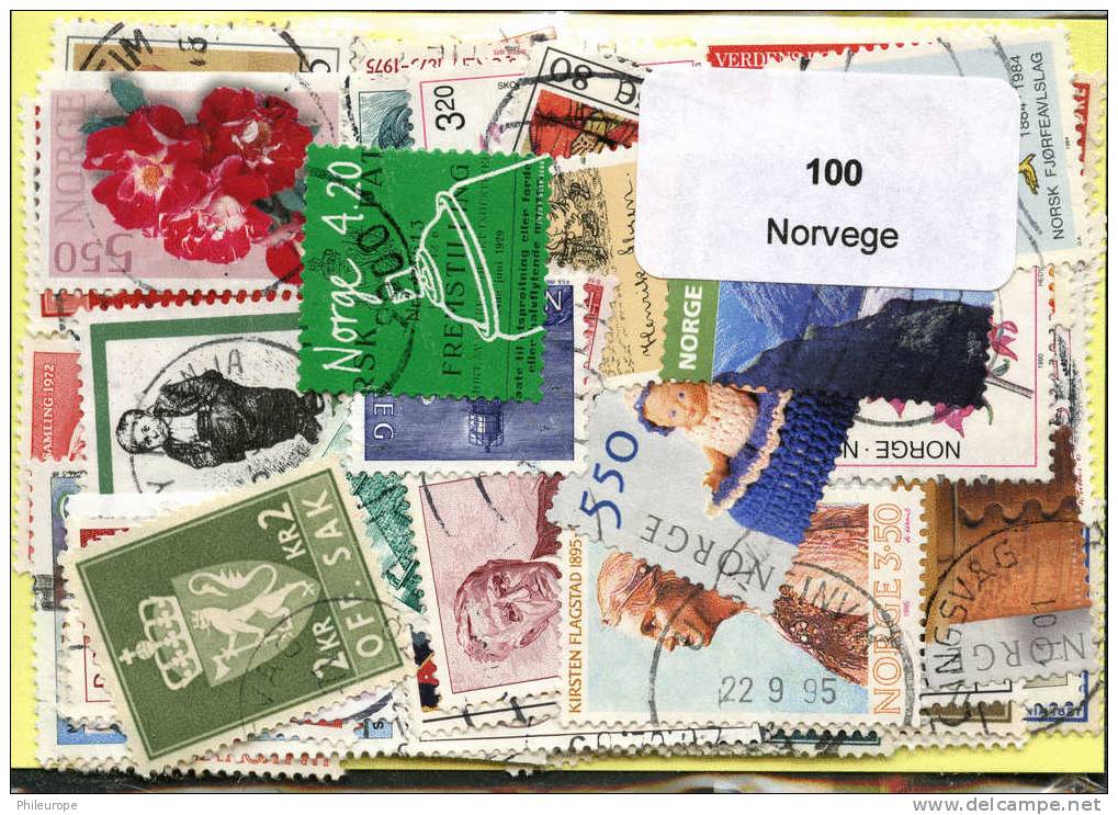 100 Timbres Thème Norvege - Colecciones