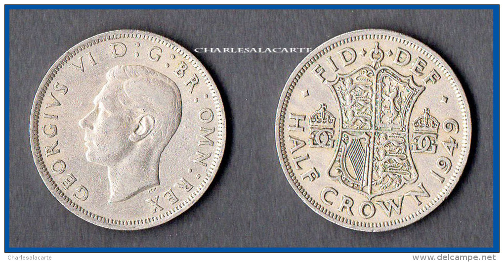 GREAT BRITAIN 1949  GEORGE VI  HALF-CROWN 2/6d.  GOOD TO FINE CONDITION - K. 1/2 Crown