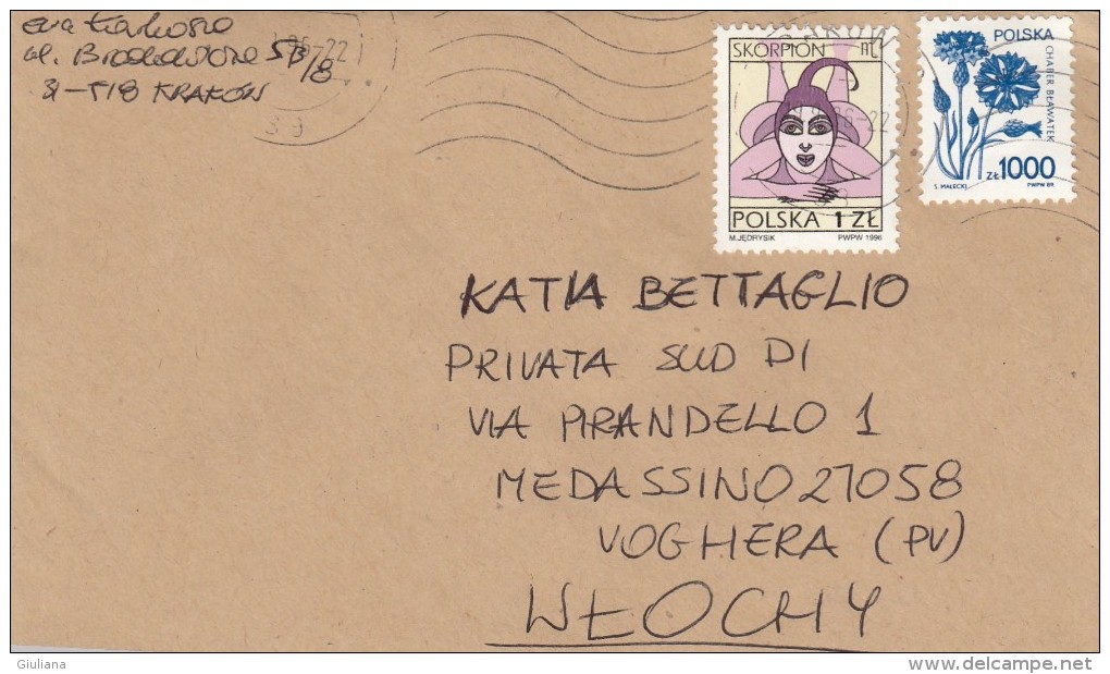 Polonia 1996 - Lettera X L´Italia Affrancata Con 2 Stamps - Briefe U. Dokumente