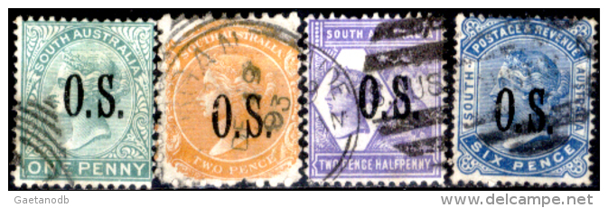 Australia-del-Sud-00057 - 1891-95 - Y&T Servizio  N. B14, A16, 18, 22a (o) - Privi Di Difetti Occulti. - Gebraucht
