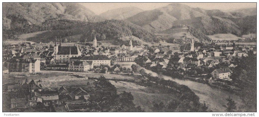 ALTE POSTKARTE LEOBEN PANORAMA 04.04.04 SCHNAPPSZAHL TOTALANSICHT TOTAL GESAMTANSICHT Ansichtskarte AK Cpa Postcard - Leoben