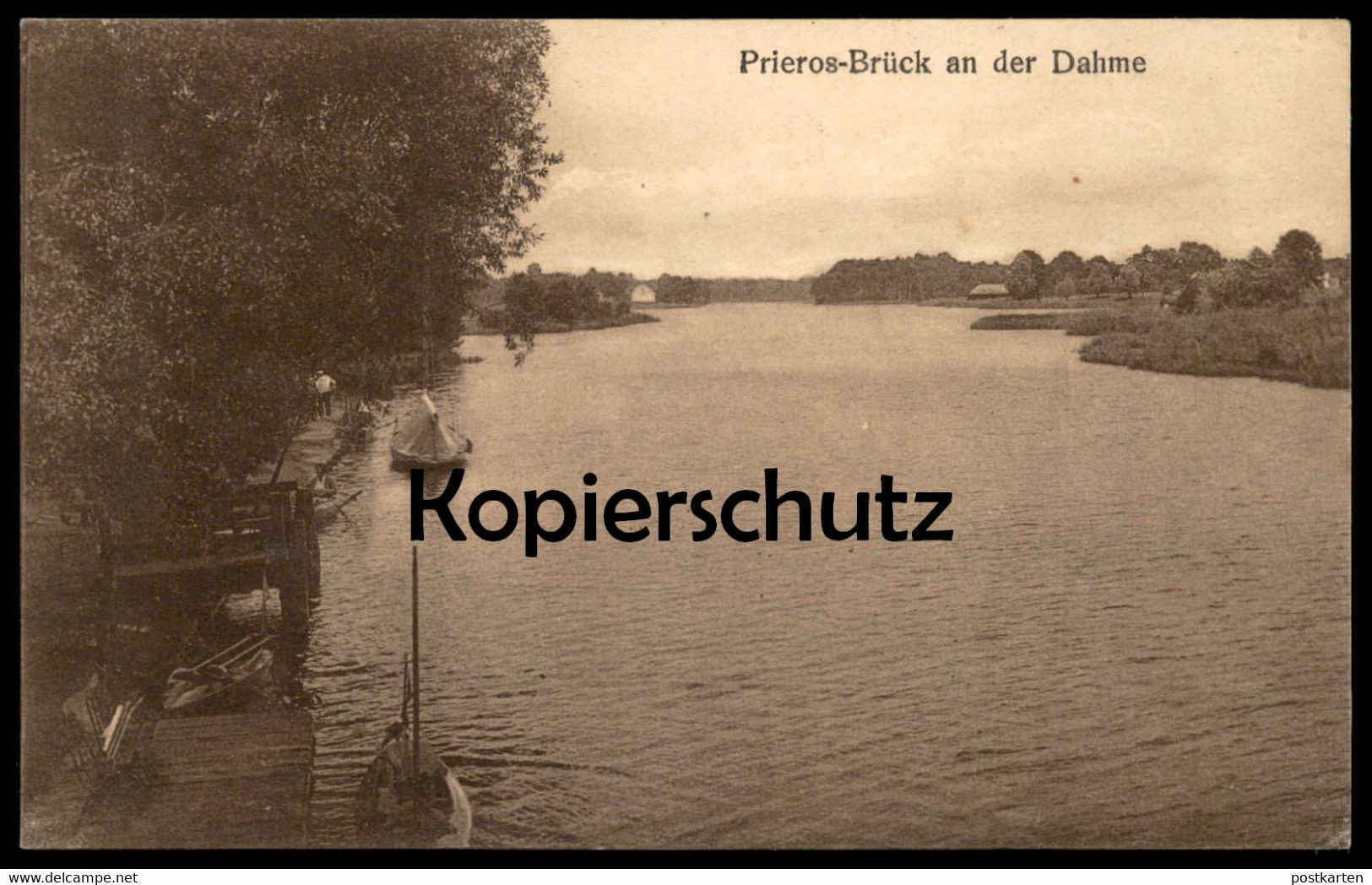 ALTE POSTKARTE PRIEROS-BRÜCK AN DER DAHME RESTAURANT ZUM WASSERSPORT Postcard Ansichtskarte AK Cpa - Brueck