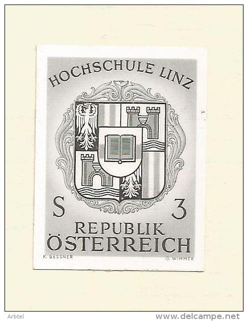 AUSTRIA IMPERFORATE BLACK PROOF ON POST OFFICE DOCUMENT HOCHSHULE LINZ - Otros & Sin Clasificación