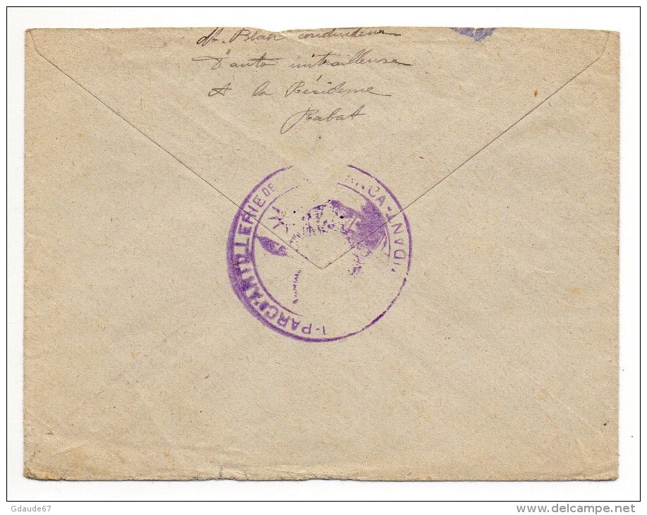 ENVELOPPE Des TROUPES D'OCCUPATION DU MAROC Avec CACHET "PARC D'ARTILLERIE DE CASABLANCA" - Storia Postale