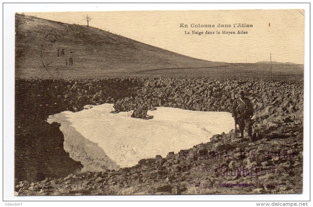 CP Avec CACHET Du 13° BATAILLON DE TIRAILLEURS SENEGALAIS DU MAROC / 3° REGIMENT D'INFANTERIE COLONIALE - Bolli Militari A Partire Dal 1900 (fuori Dal Periodo Di Guerra)