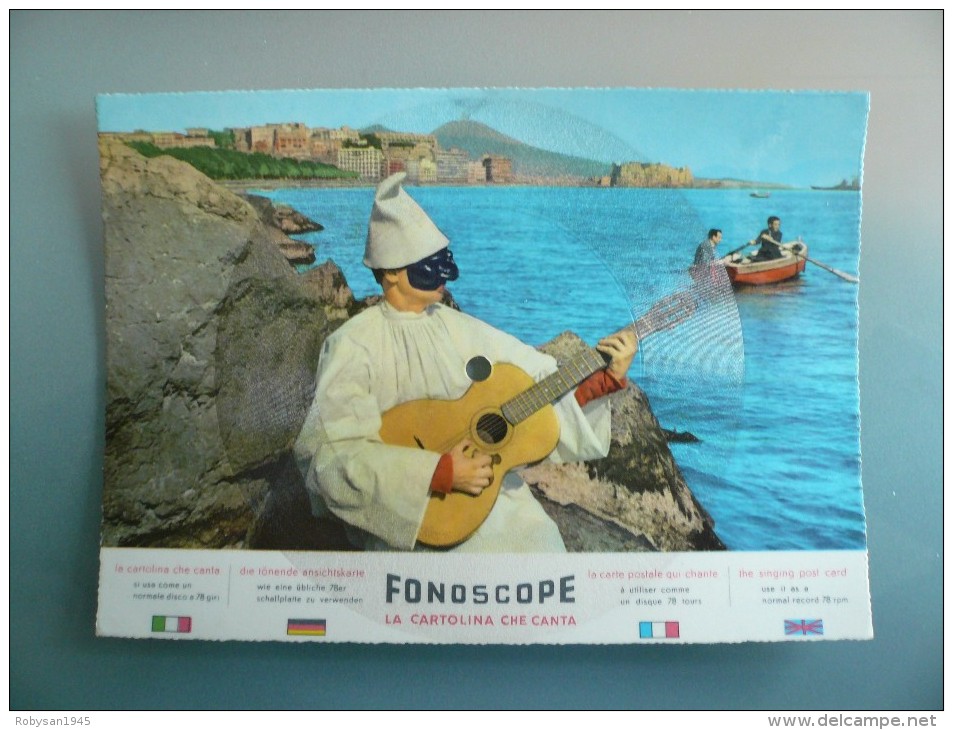 Cartolina Disco - Fonoscope - Napoli - Pulcinella - Torna A Surriento - Enrico Gentile -  Non Viaggiata - Musica E Musicisti