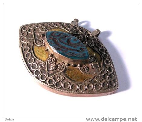 Beau Pendentif Oriental En Argent / Nice Big Oriental Pendant Made Of Silver With Arabic Scriptures - Oriental Art