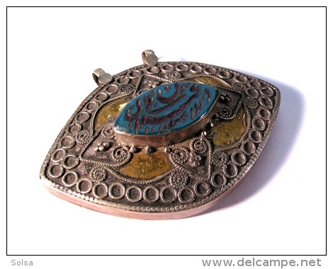 Beau Pendentif Oriental En Argent / Nice Big Oriental Pendant Made Of Silver With Arabic Scriptures - Art Oriental