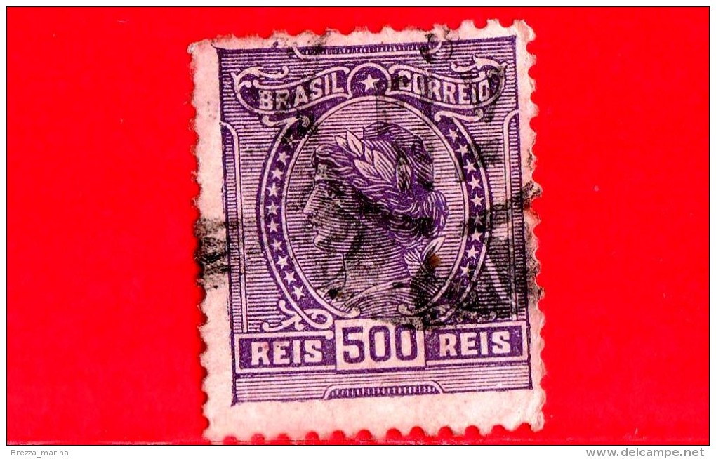 BRASILE - Usato - 1918 - Allegoria Della Repubblica Ed Istruzioni - 500 - Used Stamps