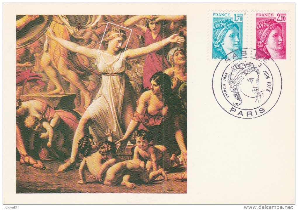 Yvert  N° 1976 + 1978 FDC Carte Maximum Sabine Paris 3/6/1978 - 1970-1979