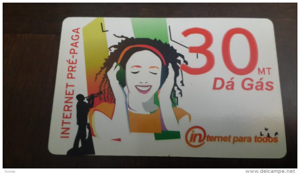 Mozambique-internet Pre-paga-(30mt)-da Gas-mint Card+2card Prepiad Free - Mozambique