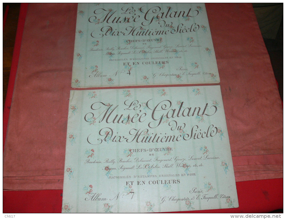 LIVRE ART EROTIQUE DU XVIII  LOT DE 2 ALBUMS /  MUSEE GALANT DU XVIII SIECLE / FRAGONARD / BOUCHER / BAUDOUIN / WATTEAU - Art