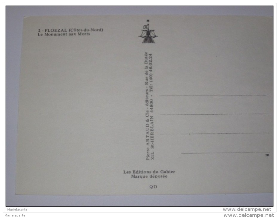M992 -  Ploezal  Le Monuments Aux Morts - Ploëzal