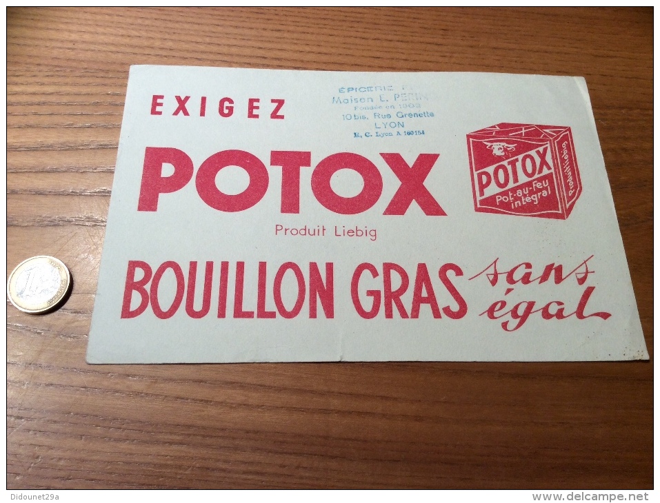 Buvard ** "POTOX Produit Liebig - ÉPICERIE PERINO LYON" - Soups & Sauces