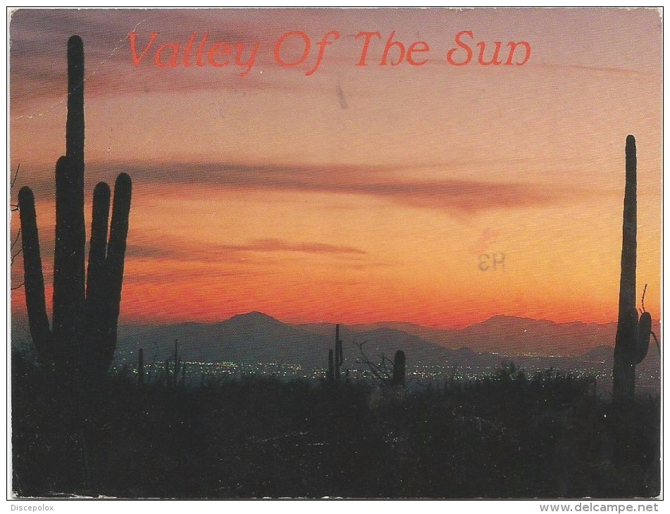 O1912 Sunset Afterglow Of Phoenix - Valley Of The Sun - Tramonto Coucher / Viaggiata 1992 - Phoenix