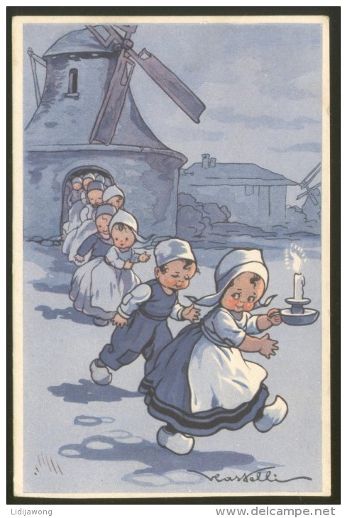 CASTELLI HOLLAND CHILDREN OLD VINTAGE POSTCARD - Castelli