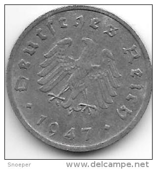 Third Reich Allied Occupation 10 Pfennig 1947  F  Km A104    Xf+ - 10 Reichspfennig