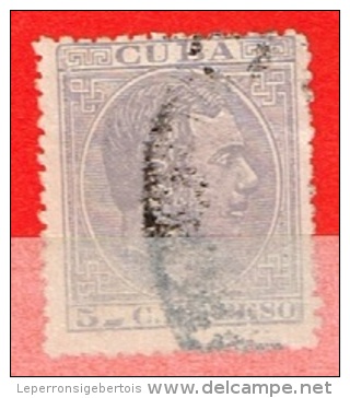 Cuba-1884-2 Alfonso XII 5c De Peso - Oblitération Illisible - Oblitérés