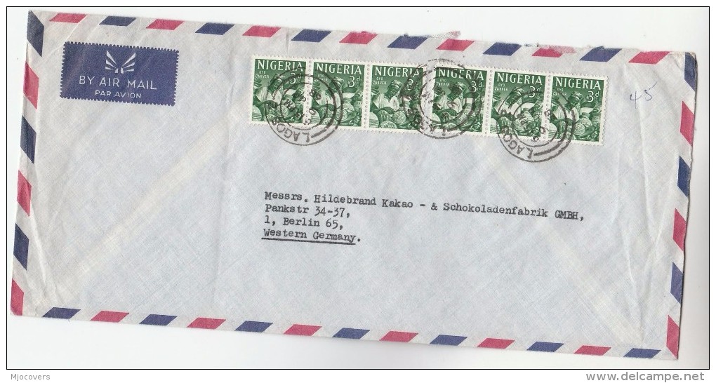 1968 Nigeria COVER Stamps  6x 3d Oyo Carver To Germany - Nigeria (1961-...)