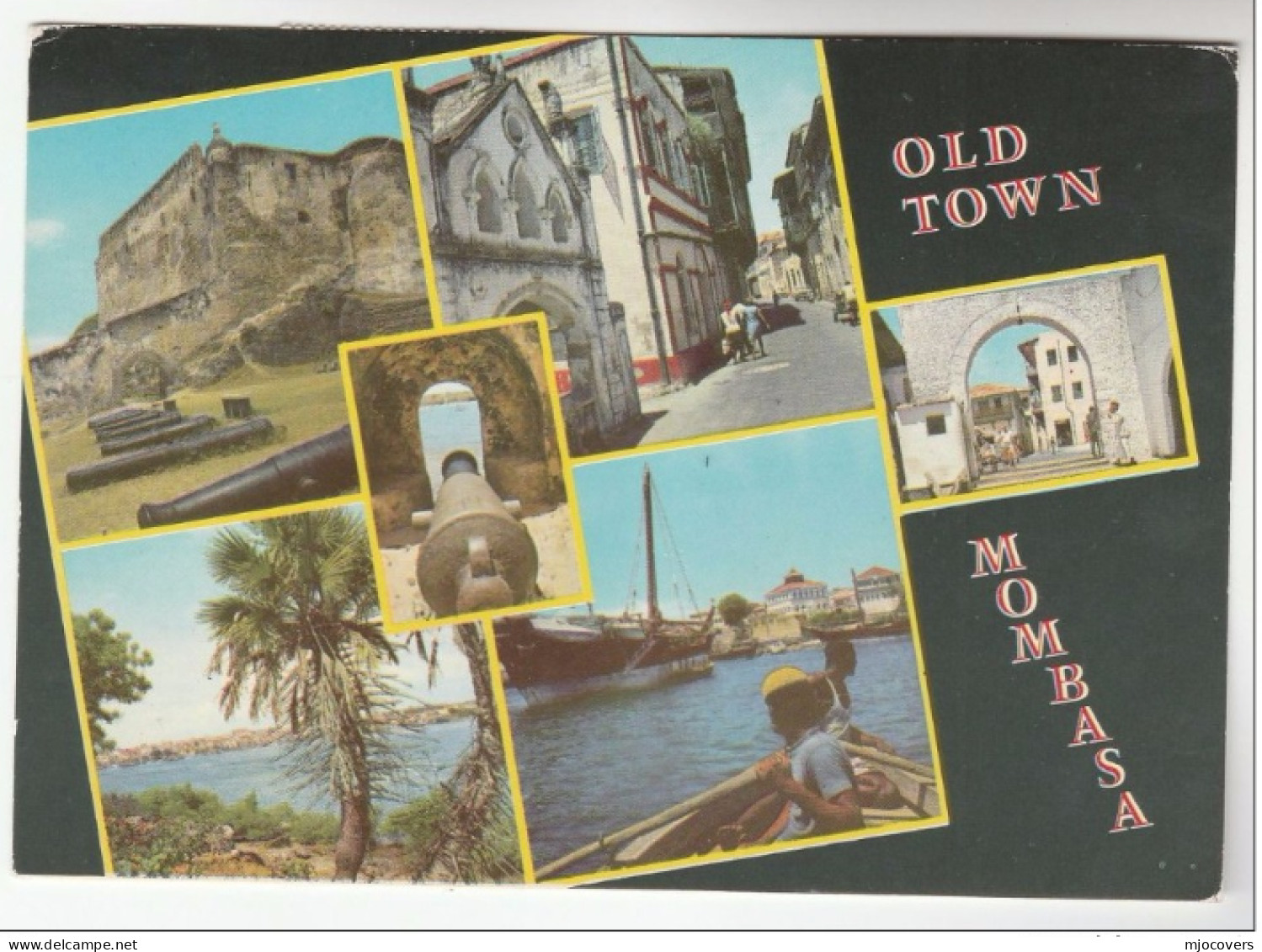 1984 KENYA Postcard Mombasa Old Town To Germany Cover Flower Stamps - Kenya
