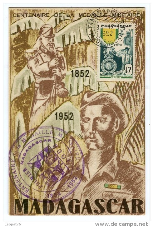 Madagascar - Carte Maximum De La Médaille Militaire En 1952   Référence 515 - Cartas & Documentos