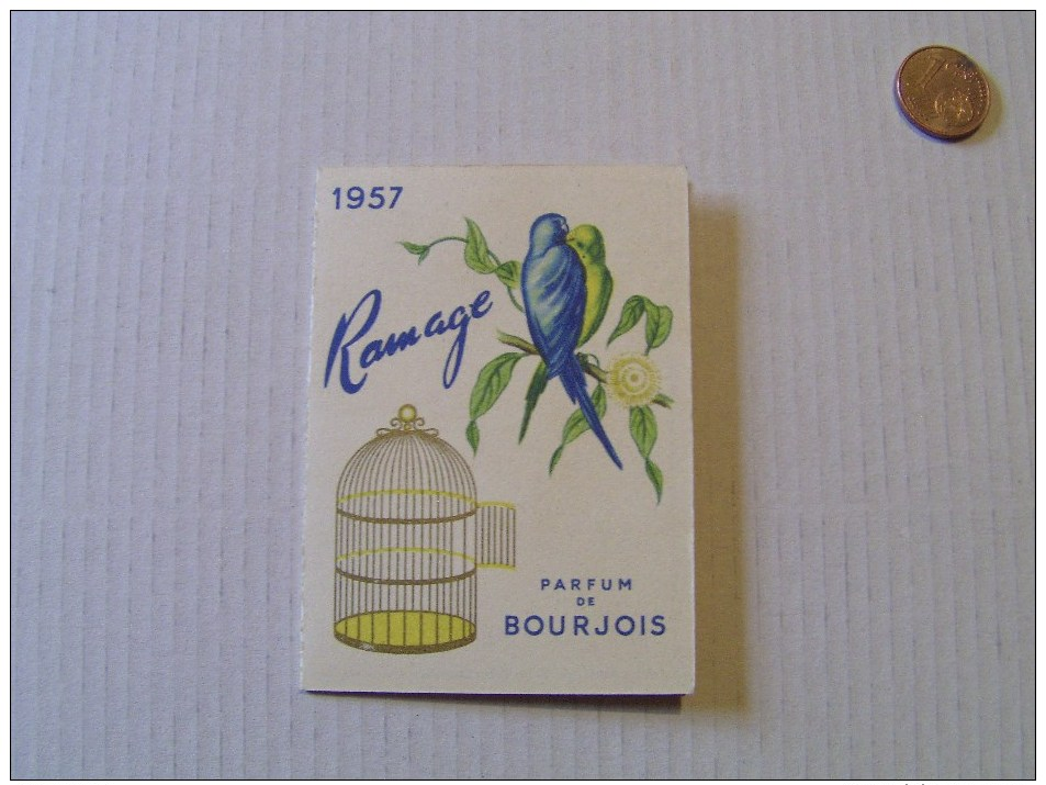 Calendrier Mini 1957 Publicité "Ramage" Parfum De Bourgeois Par Droguerie Richardet Dijon - Petit Format : 1941-60