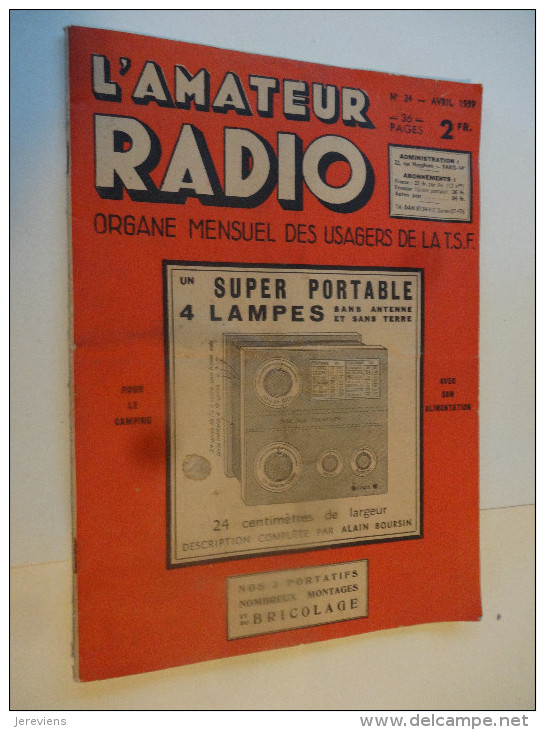 L'Amateur TSF Radio Mensuel N°24 Avril 1939 - Autres & Non Classés