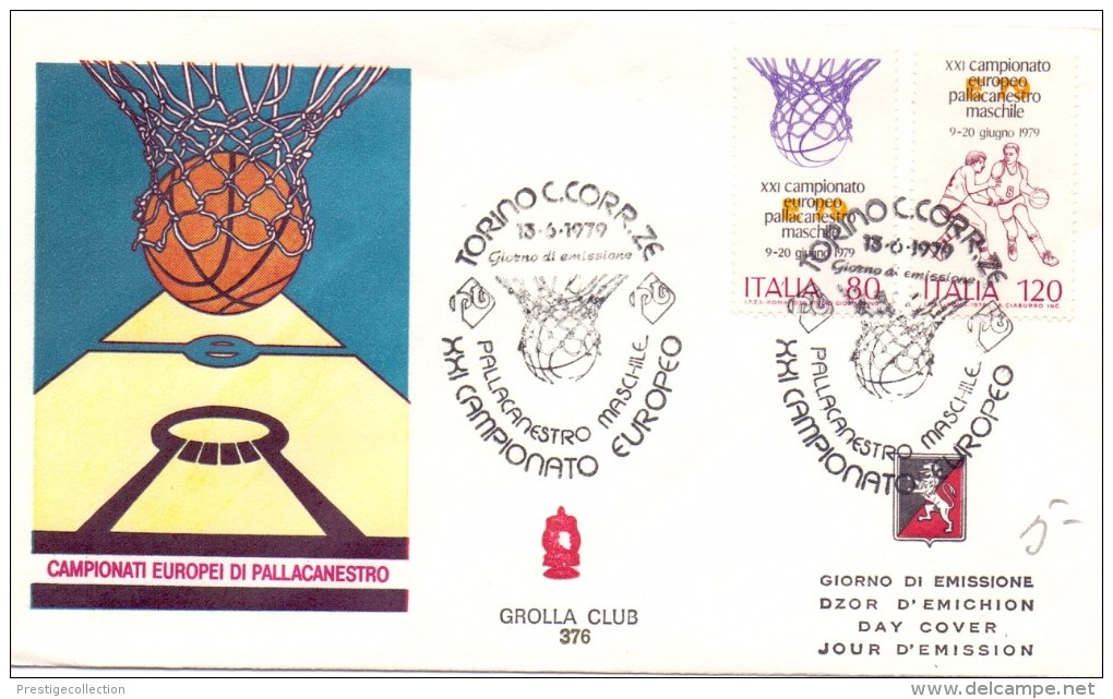 TORINO ITALY EUROPEAN CHAMPIONSHIP BASKETBALL 1979 FDC (M1600010) - Pallacanestro