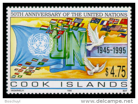 Cook Islands, 1995, United Nations 50th Anniversary, MNH, Michel 1437 - Cook