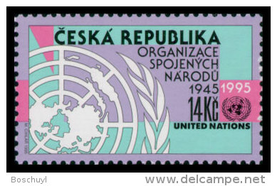 Czech Republic, 1995, United Nations 50th Anniversary, MNH, Michel 90 - Autres & Non Classés