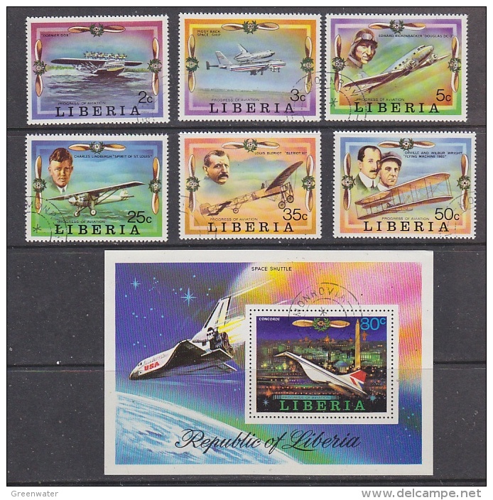 Liberia 1978 Aviation / Airplanes 6v + M/s Used Cto (27403) - Liberia