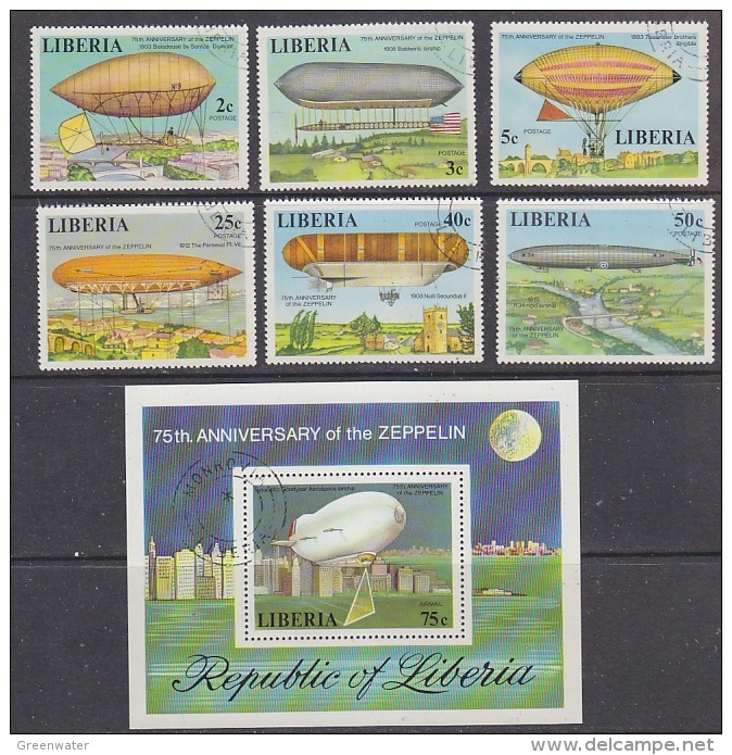Liberia 1976 Zeppelin 6v + M/s Used Cto (27404) - Liberia
