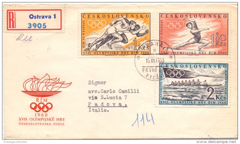 CESKOSLOVENSKO  REGISTRED MAIL OLYMPISCHE 1960  (M1600040) - Altri & Non Classificati