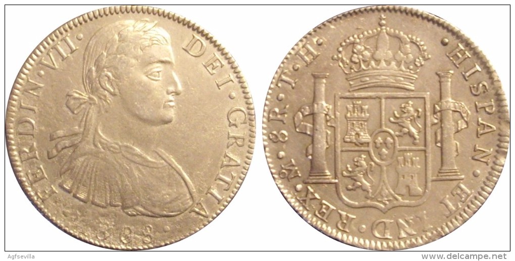 ESPAÑA. FERNANDO VII. 8 REALES 1.808 MÉXICO. BUSTO DE ALMIRANTE. ESPAGNE. SPAIN - Otros & Sin Clasificación