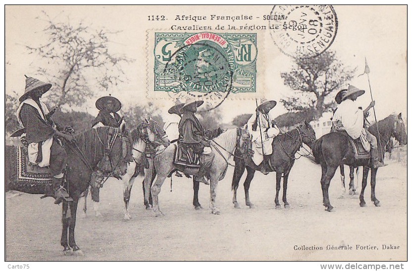 Afrique - Soudan - Cavaliers De La Régio De Segou - Cachets Postaux 1908 - Sudán