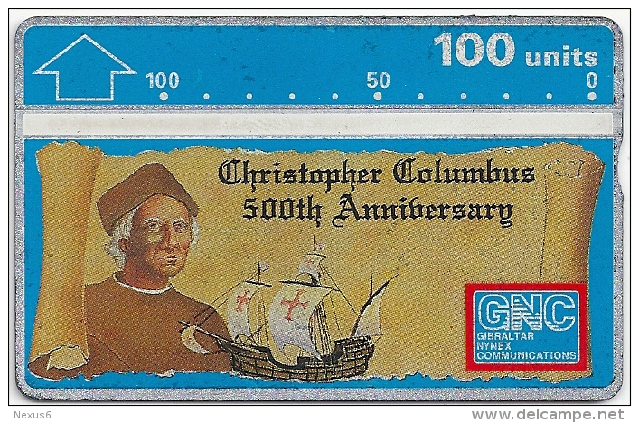 Gibraltar - GNC - Columbus 500th Anniversary - 1992, L&G, 50.000ex, Mint - Gibraltar