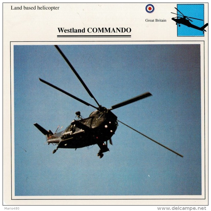 WESLAND   COMMANDO      2 SCAN   (NUOVA  CON DESCRIZIOENE TECNICA SUL RETRO) - Helicopters