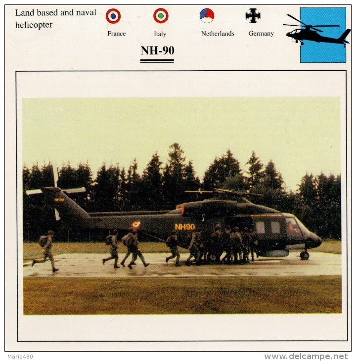 NH-90      2 SCAN   (NUOVA  CON DESCRIZIOENE TECNICA SUL RETRO) - Elicotteri