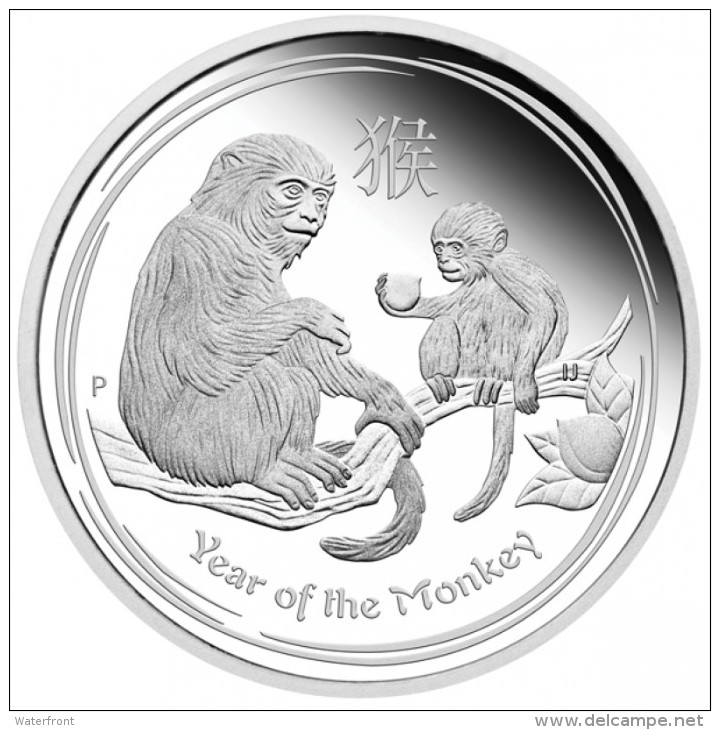 AUSTRALIA - Lunar 2016 Year Of The Monkey II - 1 Ounce Fine Silver BU Prooflike - Ongebruikte Sets & Proefsets